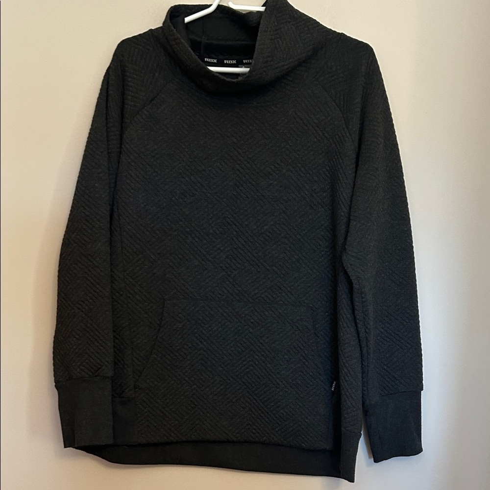 RBX charcoal cowl neck long sleeve patterned sweater VG condition.  Size XL